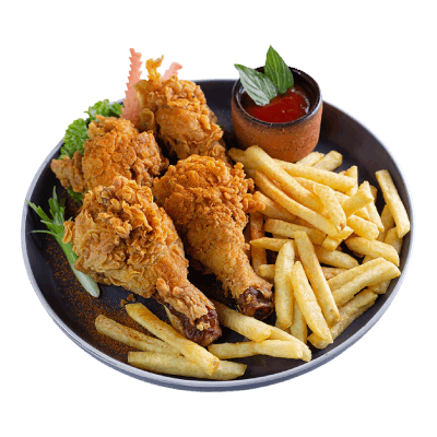 Fried chicken and chips